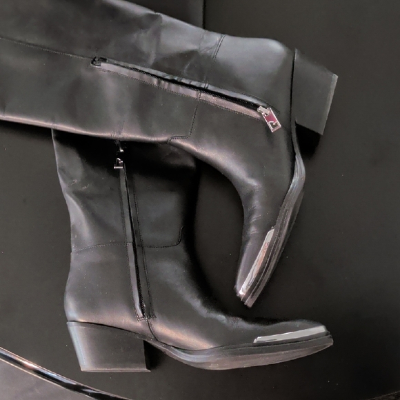 Franco Sarto Billie Black Heeled Boots Medium Width - Picture 5 of 8